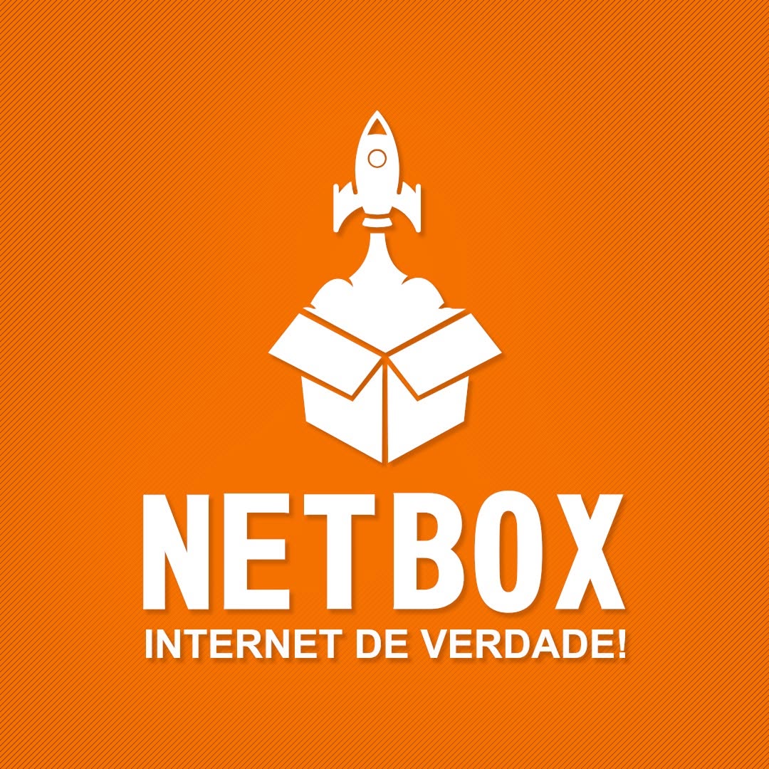 Marca Netbox Internet de Verdade em fundo laranja